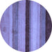 Round Abstract Blue Modern Rug, abs5454blu