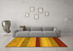 Machine Washable Abstract Yellow Modern Rug in a Living Room, wshabs5454yw