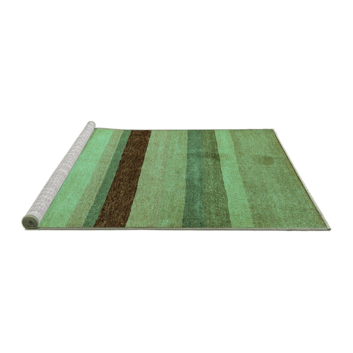 Sideview of Machine Washable Abstract Turquoise Modern Area Rugs, wshabs5454turq