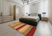 Abstract Orange Modern Rug in a Bedroom, abs5454