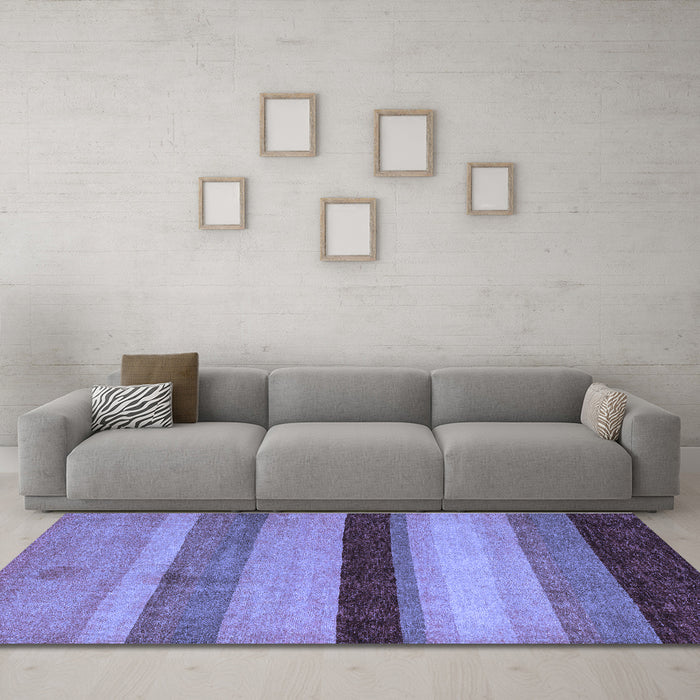 Machine Washable Abstract Blue Modern Rug in a Living Room, wshabs5454blu