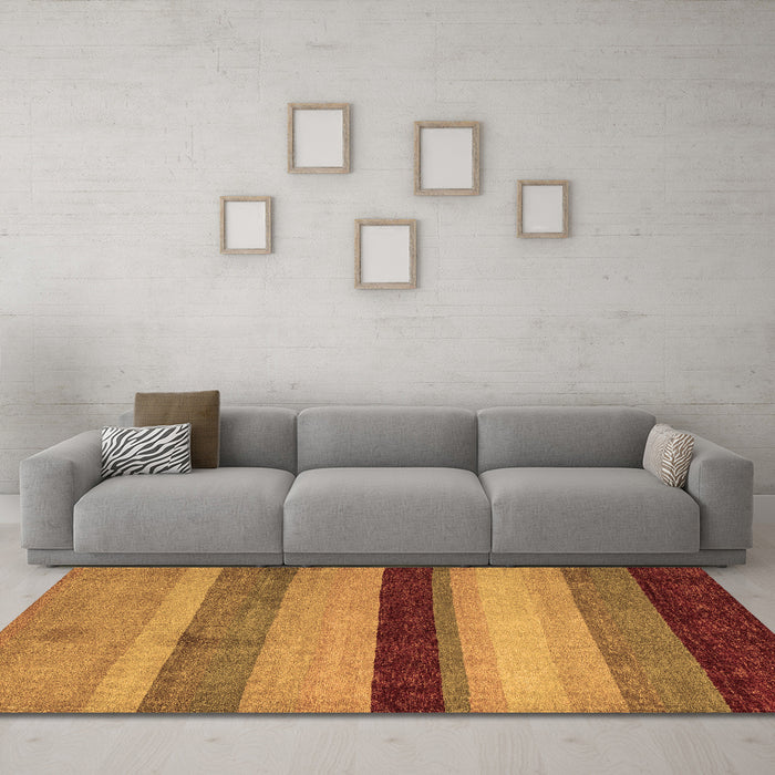 Machine Washable Abstract Brown Modern Rug in a Living Room,, wshabs5454brn