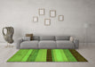 Machine Washable Abstract Green Modern Area Rugs in a Living Room,, wshabs5454grn