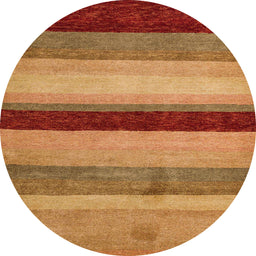 Round Abstract Orange Modern Rug, abs5454