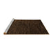 Sideview of Machine Washable Abstract Sepia Brown Rug, wshabs5455