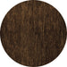 Round Abstract Brown Modern Rug, abs5455brn