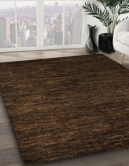 Machine Washable Abstract Sepia Brown Rug in a Family Room, wshabs5455
