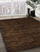 Machine Washable Abstract Sepia Brown Rug in a Family Room, wshabs5455