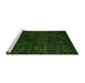 Sideview of Machine Washable Abstract Green Modern Area Rugs, wshabs5455grn