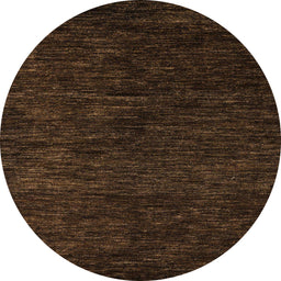Round Machine Washable Abstract Sepia Brown Rug, wshabs5455