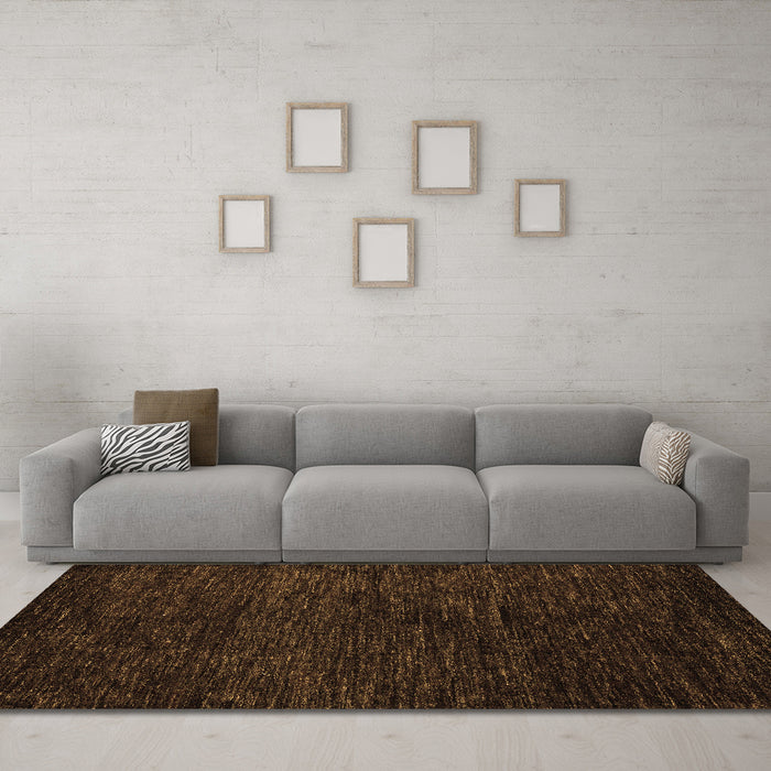 Machine Washable Abstract Brown Modern Rug in a Living Room,, wshabs5455brn