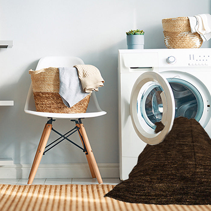 Machine Washable Abstract Sepia Brown Rug in a Washing Machine, wshabs5455