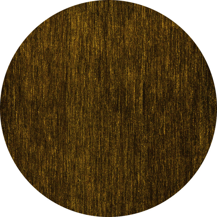 Round Abstract Yellow Modern Rug, abs5455yw