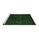 Sideview of Machine Washable Abstract Emerald Green Modern Area Rugs, wshabs5455emgrn