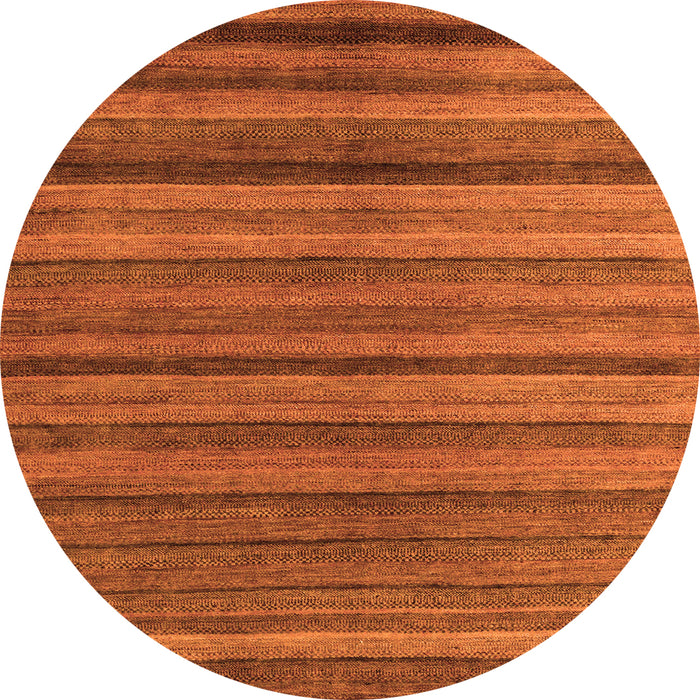 Round Machine Washable Abstract Orange Modern Area Rugs, wshabs5456org