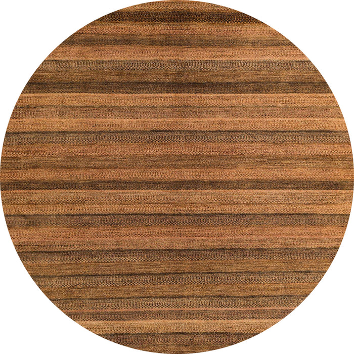 Round Machine Washable Abstract Orange Rug, wshabs5456