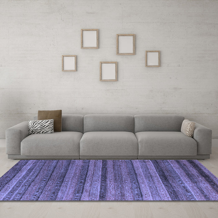 Machine Washable Abstract Blue Modern Rug in a Living Room, wshabs5456blu