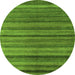 Round Abstract Green Modern Rug, abs5456grn