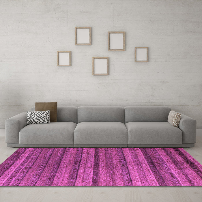 Machine Washable Abstract Purple Modern Area Rugs in a Living Room, wshabs5456pur