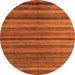 Round Abstract Orange Modern Rug, abs5456org