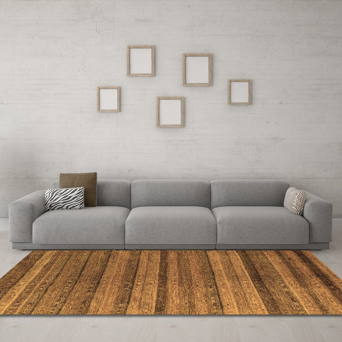 Machine Washable Abstract Brown Modern Rug in a Living Room,, wshabs5456brn
