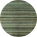 Round Abstract Light Blue Modern Rug, abs5456lblu