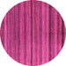 Round Machine Washable Abstract Pink Modern Rug, wshabs5456pnk