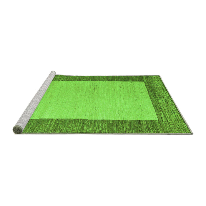Sideview of Machine Washable Abstract Green Modern Area Rugs, wshabs5457grn
