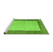 Sideview of Machine Washable Abstract Green Modern Area Rugs, wshabs5457grn