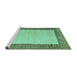 Sideview of Machine Washable Abstract Turquoise Modern Area Rugs, wshabs5457turq