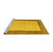 Sideview of Machine Washable Abstract Yellow Modern Rug, wshabs5457yw