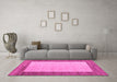 Machine Washable Abstract Pink Modern Rug in a Living Room, wshabs5457pnk