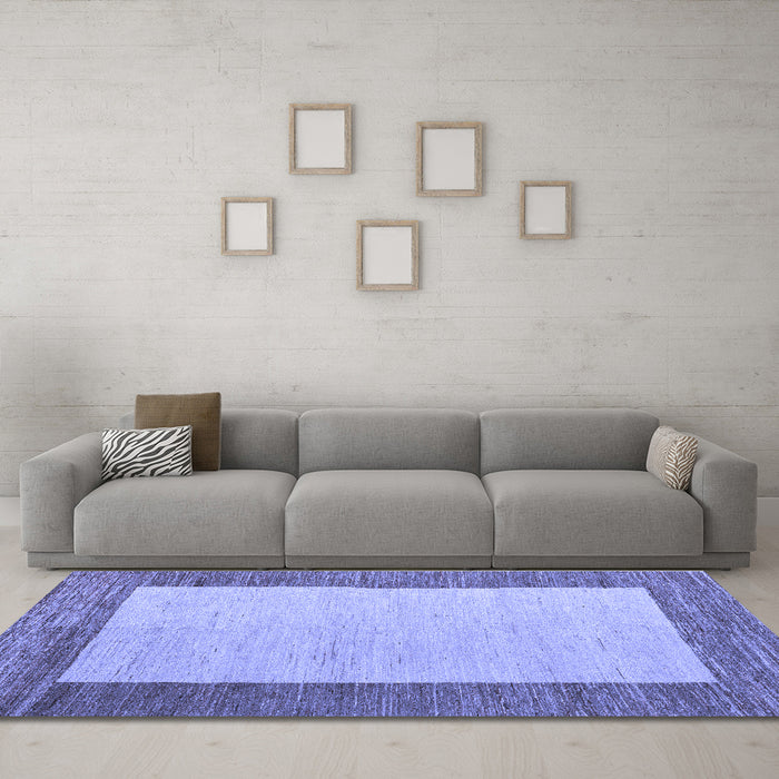 Machine Washable Abstract Blue Modern Rug in a Living Room, wshabs5457blu