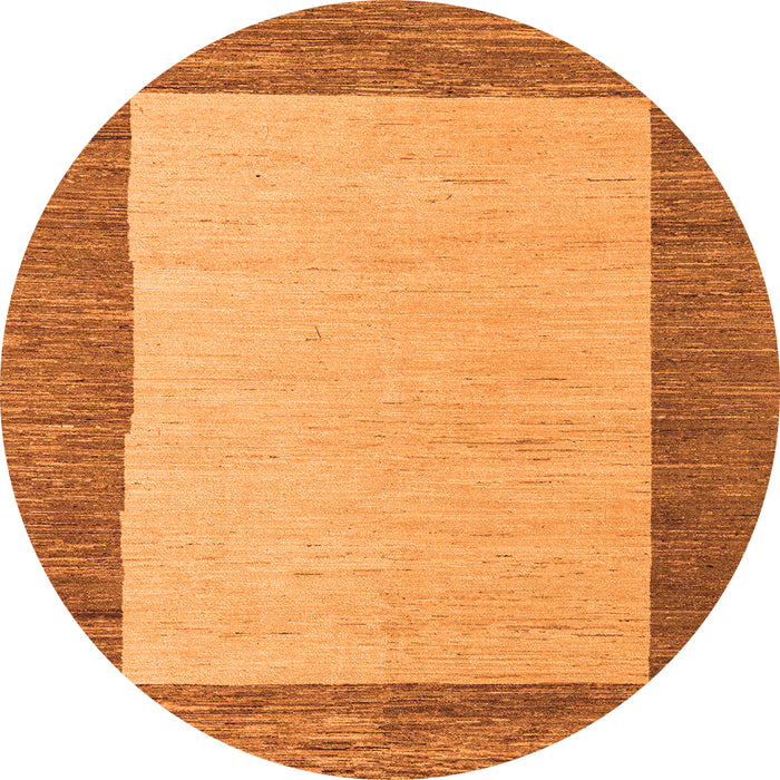 Round Machine Washable Abstract Orange Modern Area Rugs, wshabs5457org