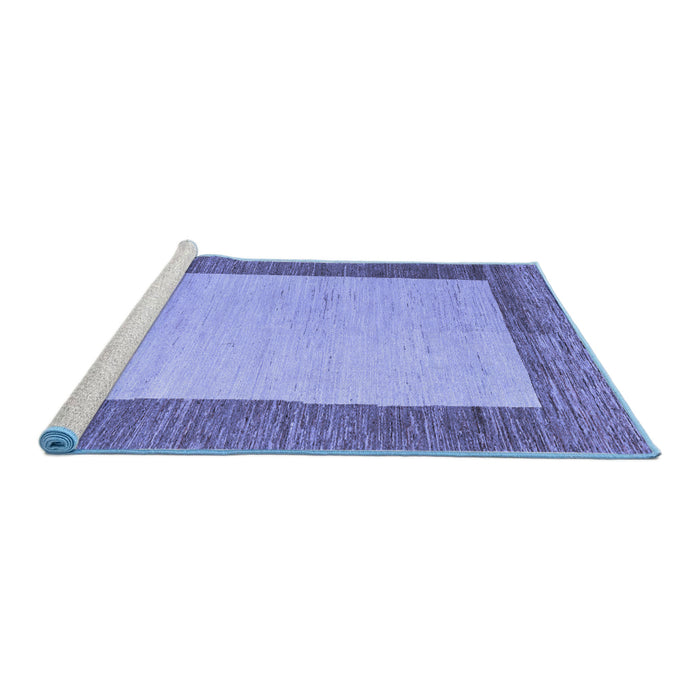 Sideview of Machine Washable Abstract Blue Modern Rug, wshabs5457blu