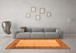 Machine Washable Abstract Orange Modern Area Rugs in a Living Room, wshabs5457org