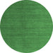 Round Abstract Emerald Green Modern Rug, abs5458emgrn