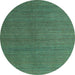 Round Abstract Light Blue Modern Rug, abs5458lblu