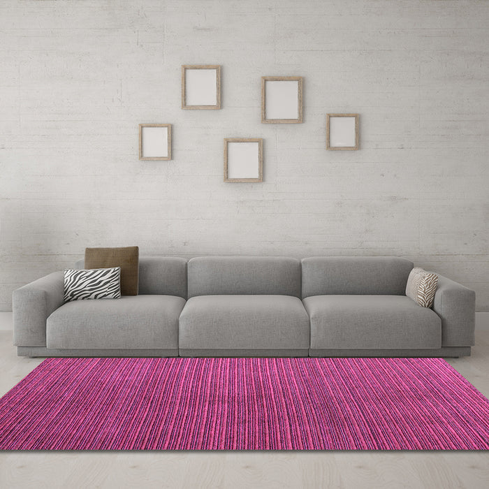 Machine Washable Abstract Pink Modern Rug in a Living Room, wshabs5458pnk