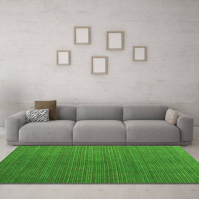 Machine Washable Abstract Green Modern Area Rugs in a Living Room,, wshabs5458grn