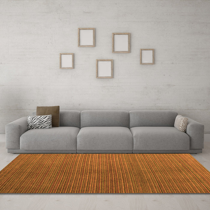 Machine Washable Abstract Orange Modern Area Rugs in a Living Room, wshabs5458org