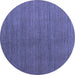 Round Abstract Blue Modern Rug, abs5458blu