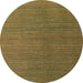 Round Abstract Saddle Brown Modern Rug, abs5458