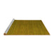 Sideview of Machine Washable Abstract Yellow Modern Rug, wshabs5458yw