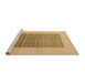 Sideview of Machine Washable Abstract Cinnamon Brown Rug, wshabs5459