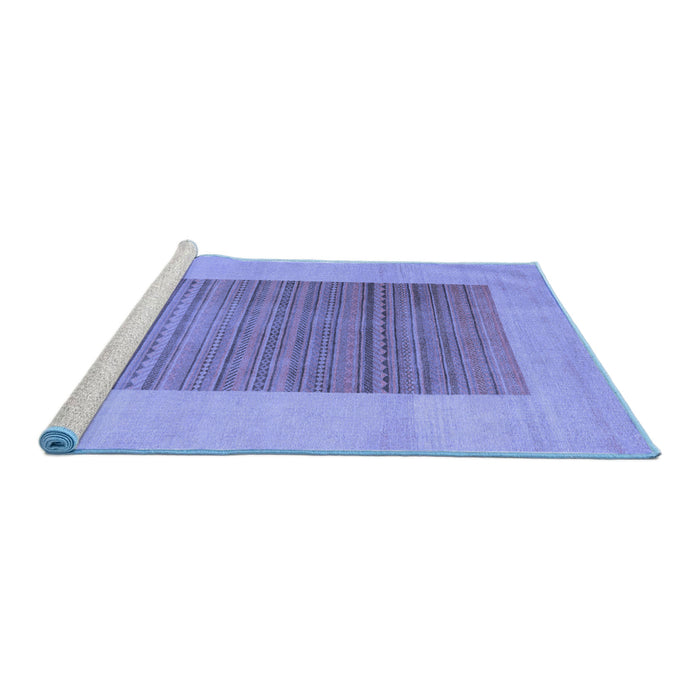 Sideview of Machine Washable Abstract Blue Modern Rug, wshabs5459blu