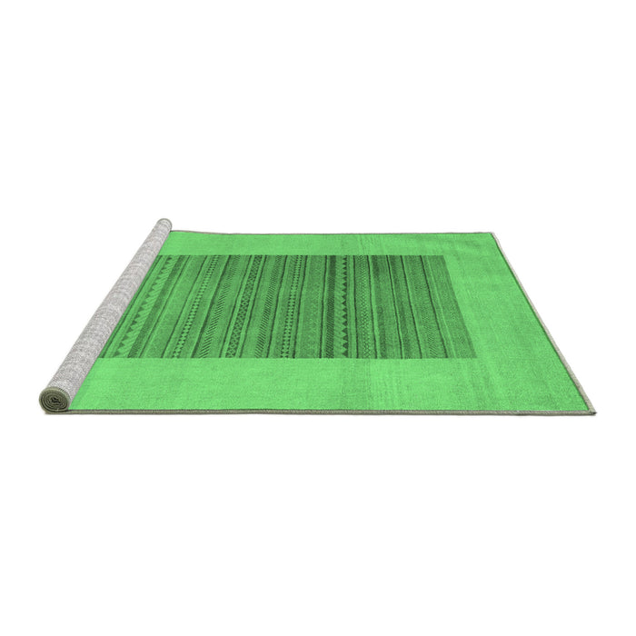 Sideview of Machine Washable Abstract Emerald Green Modern Area Rugs, wshabs5459emgrn