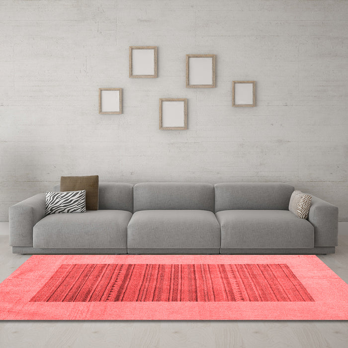 Modern Red Washable Rugs