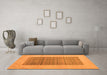 Machine Washable Abstract Orange Modern Area Rugs in a Living Room, wshabs5459org