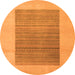 Round Abstract Orange Modern Rug, abs5459org